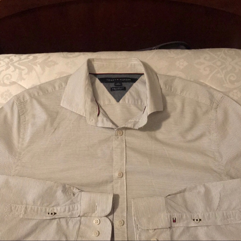 Tommy Hilfiger Mens Striped Button Down Shirt